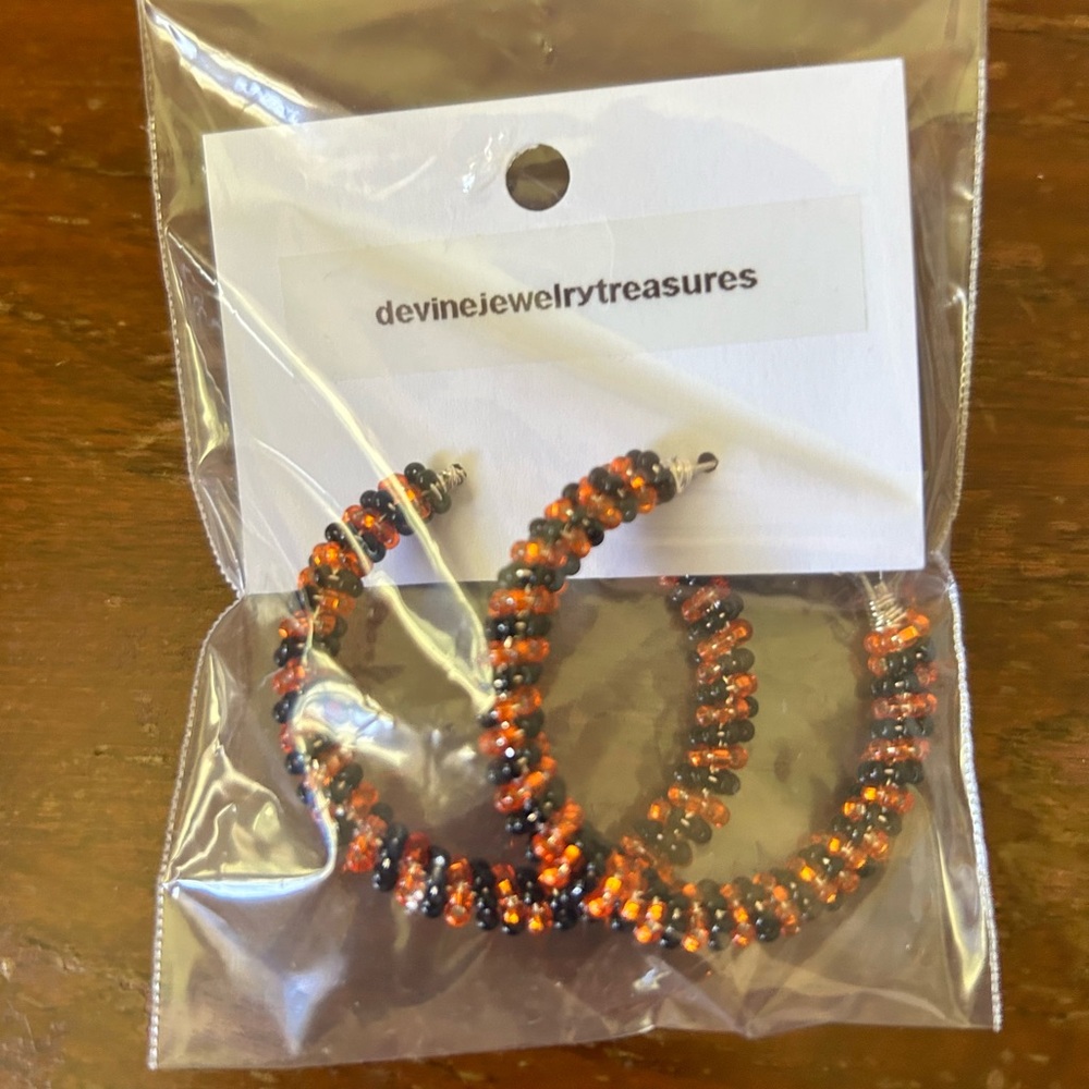 Handmade Halloween Hoop Earrings